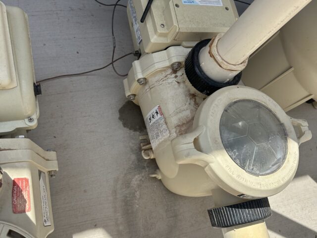 Pool pump equipment during a seal replacement in Foothills, Arizona