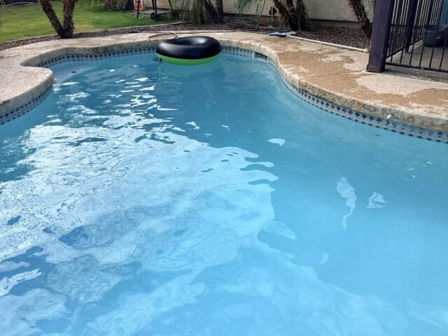 Pool after weekly pool cleaning in Mesa del Sol, Yuma