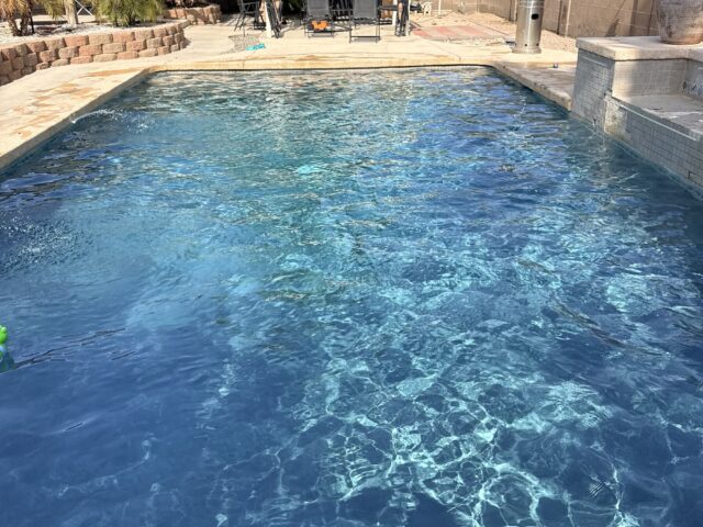 Clear pool water after weekly pool cleaning in Yuma, Arizona